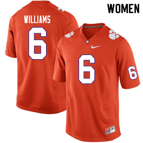 Women #6 E.J. Williams Clemson Tigers College Football Jerseys Sale-Orange - Click Image to Close